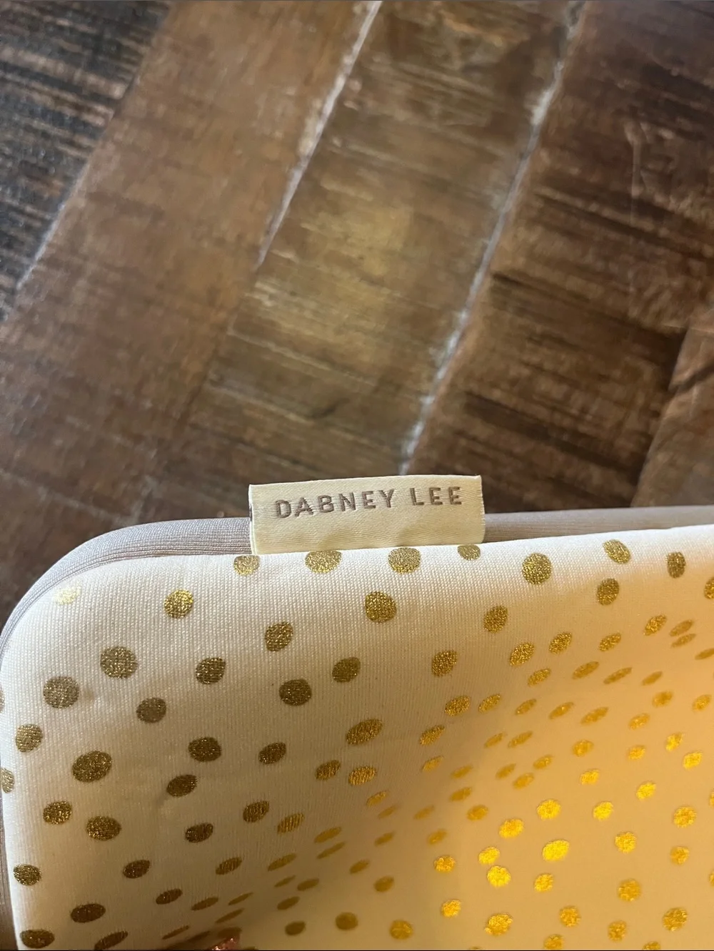 Dabney Lee Cream Laptop Sleeve with Gold Polka Dots